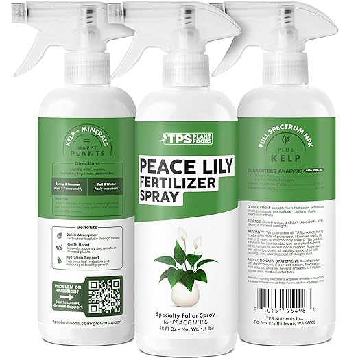 Peace Lily Fertilizer Spray – Fast-Acting Mist for Deep Green Leaves & Longer Blooms (16 oz)