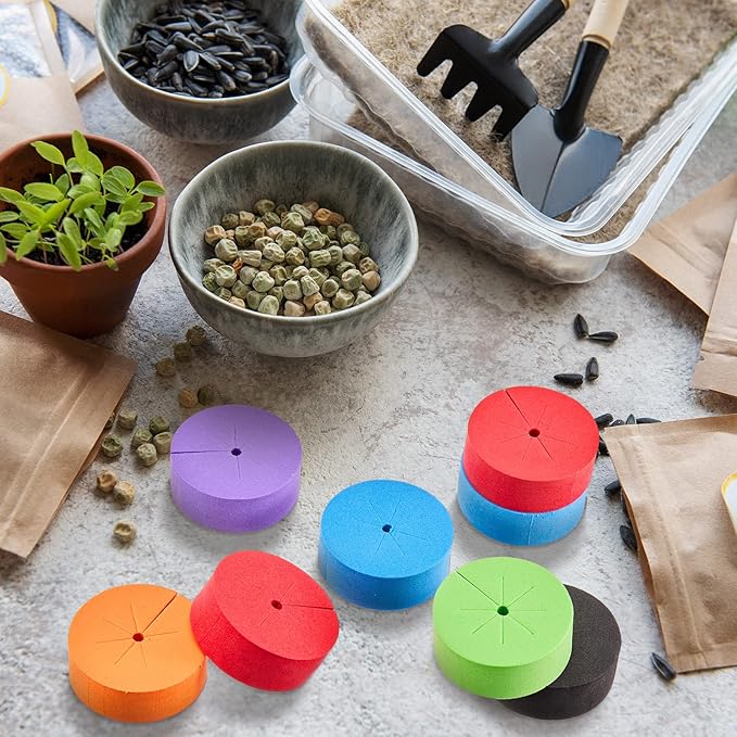 Lallisa 360 Pcs Clone Collars 2 Inch Foam Inserts for Hydroponic Cloning Machines Fits 2" Net Pots Reusable Collars for Hydroponics Plant Germination in DIY Cloner and Clone Machines (Multicolor)