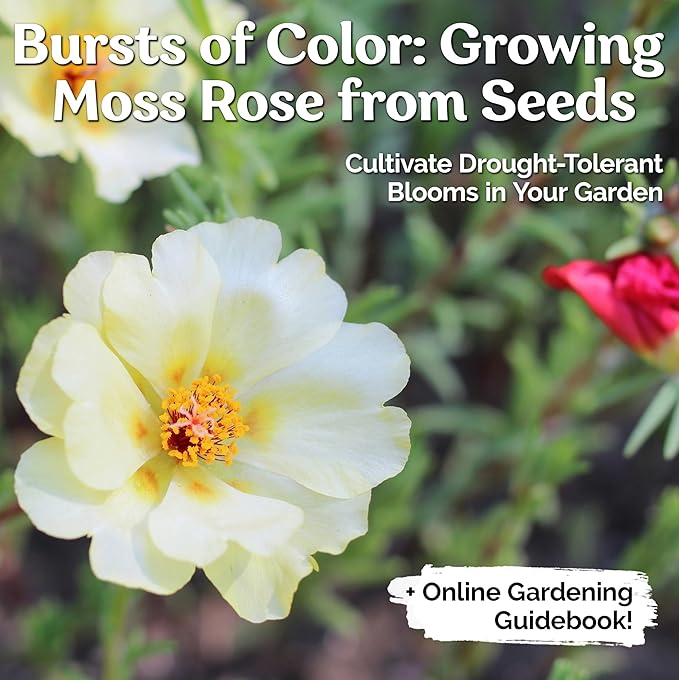 KVITER 2,000 Mix Double Moss Rose Seeds for Planting (Portulaca Grandiflora) - Non-GMO & Heirloom Ground Cover - Purslane Flower Seeds to Plant Outside, Beds & Yards & Flower Garden