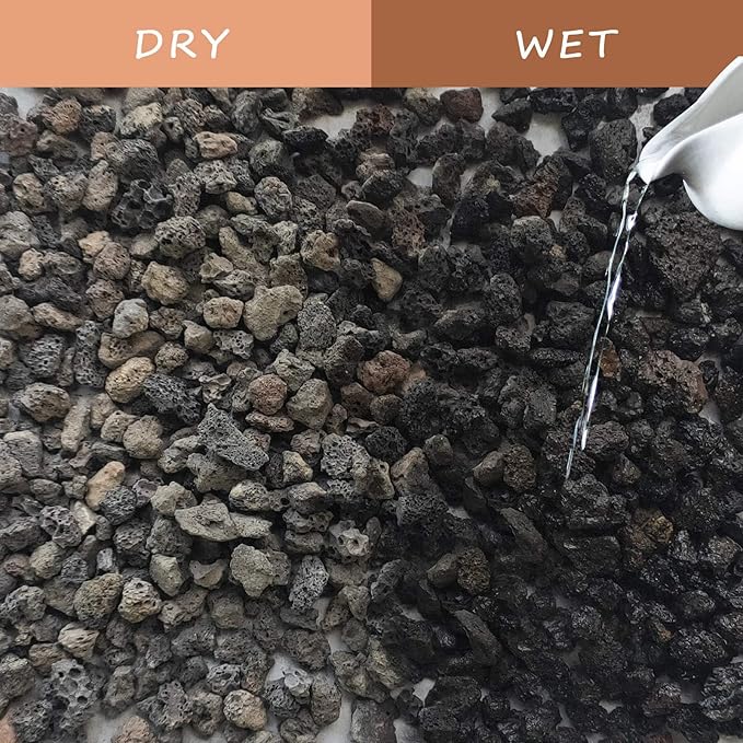 Lava Rocks for Plants -100% Pure Volcanic Rock No Dyes or Chemicals-Best Lava Stones Top Dressing for Cacti Succulents Plants,Bonsai (Black, 20LBS)