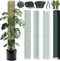 Metal Moss Poles for Climbing Plants, D-Shape Sphagnum Moss Pole Monstera Plant Support for Climbing Plants, DIY Plant Stakes Work with Sphagnum Moss (12ft D-Shaped & 28ft Round)