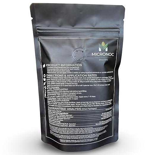 Mycorrhizal Fungi + Beneficial Microbial Blend – Seed Inoculant (8 oz) for Corn, Cotton, Soybeans, Guar, Cover Crops, Peas, Home Gardens & Flowers – OMRI® Listed