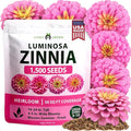 HOME GROWN Pink Zinnia Seeds – 1500 Luminosa Zinnias, Easy to Grow Annual Flower Seeds for Planting Outdoors for 2026, Fast Blooming, Heat Tolerant Herb Seed Garden Companion (Zinnia elegans)