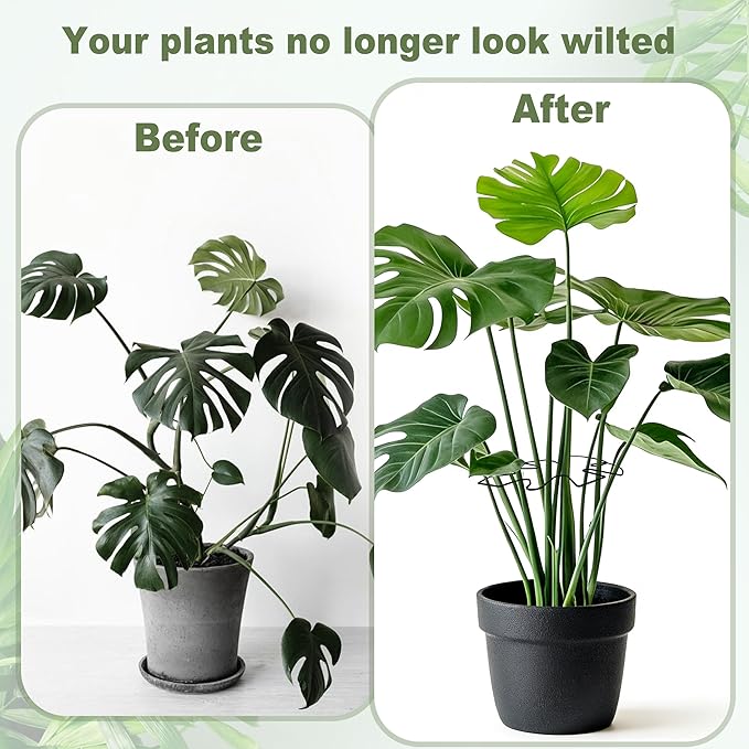 5PCS Monstera Plant Stem Support, 7.3 * 6.5 in Adjustable Stake with Leaf Holders for Indoor Plants, Unique Plant Support Kit for Climbing Plants Outdoor (Monstera)