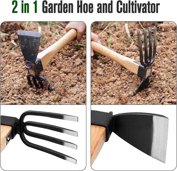 Hoe Garden Tool, Japanese Weeding Hoe - Hoe Cultivator 2 in 1 Hand Garden Tools for Gardening Planting