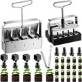 2 Pcs Soil Blocker Set Includes 2 Inch 4 Cell Soil Block Maker and 3/4 Inch 20 Cell Seed Block Maker with Seed Pins Handheld Soil Blocking Tools for Greenhouse Garden Farm Seed Starting