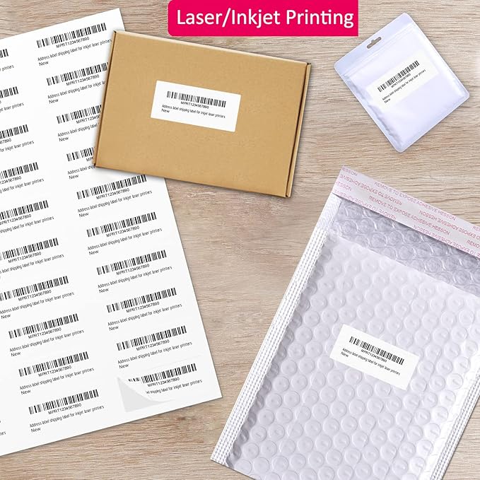 1" x 2-5/8" Shipping Address Labels 1500 Label Stickers Paper for Laser/Inkjet Printer 30 per Page Printable Mailing Labels - Matte, 50 Sheets