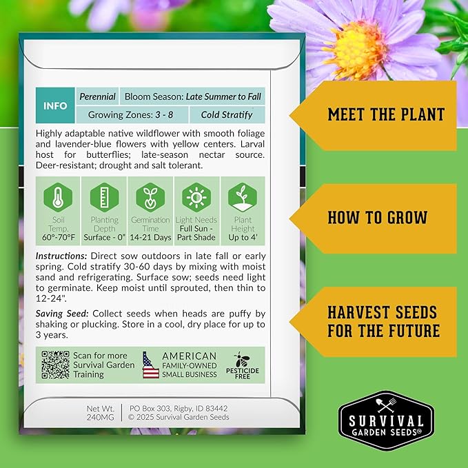 Native Plant Seeds for Planting 24 Variety Pack – Perennial & Annual North American Wildflowers for Butterfly & Bee-Friendly Pollinator Gardens – Non-GMO Heirloom – Survival Garden Seeds