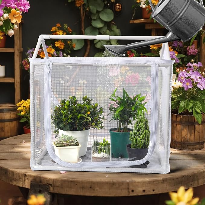 Mini Greenhouse for Indoor Plants, Fully Enclosed Mini Indoor Greenhouse with Top Opening, Waterproof Small Indoor Greenhouse for Nursery & Germination