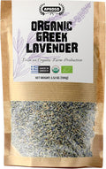 Apsogo Organic Greek Lavender – Premium Dried Flowers (3.52 oz), Organic Herbal Lavender Tea & Culinary Use, Whole Buds in Resealable Pouch