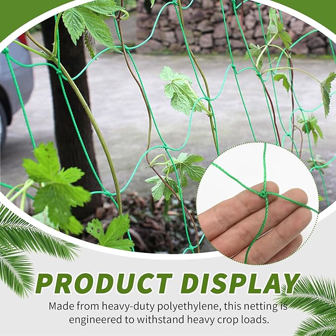 27 Strands Nylon Trellis Netting, Versatile Garden Support Netting, 32.8' x 6.6' for Climbing Plants, Ideal for Vegetables, Fruits, and Vines, Perfect for Home and Garden Use