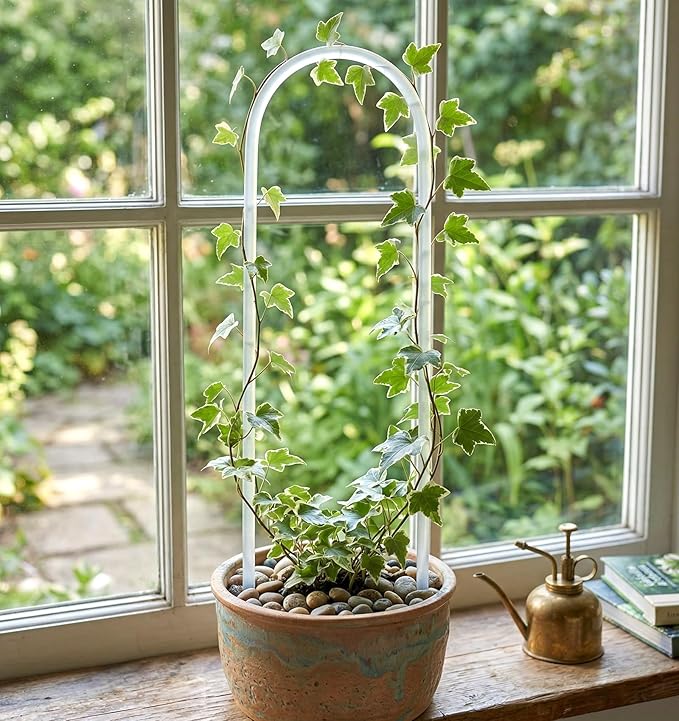 2 Pack Plant Trellis Indoor, 15 inch Small U Acrylic Plant Trellis U-Shaped Plants Vine Support Trelli for Climbing Plants Indoor