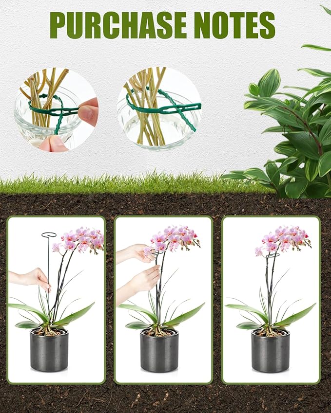 Joyhalo 12 Pack Plant Stakes, Adustable 24 Inch Plant Support Stakes, Flower Stakes with 24 Twist Ties, Garden Sticks for Plants Hibiscus, Sunflower, Red Hot Poker, Hydrangea, Tomato, Sapling Etc