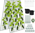 Foldable Cucumber Trellis, 48" L x 34" W A-Frame Trellis, Climbing Plants Support Raised Bed Trellis with Twist Ties & Plant Bags for Outdoor Yards Gardens