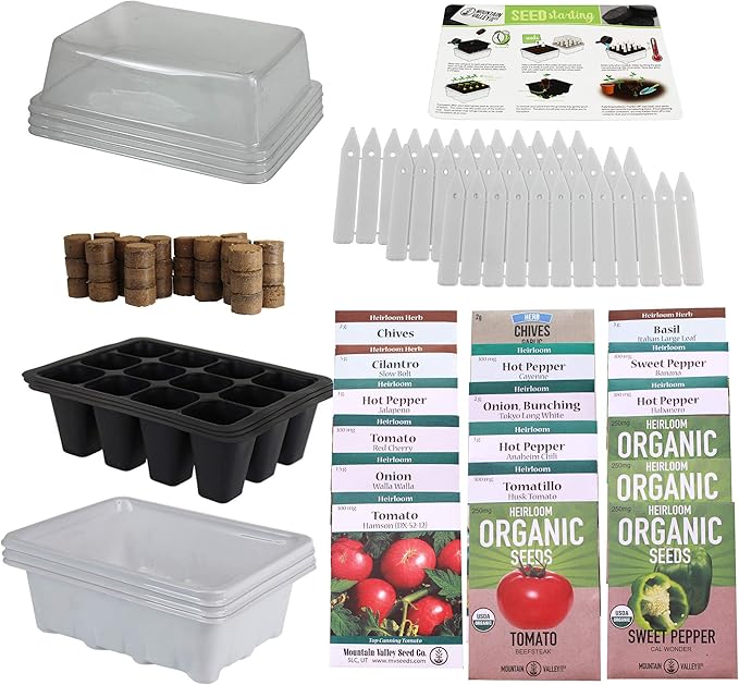 Mexican Salsa & Hot Sauce Making Kit | Premium Kit | 18 Non-GMO Seed Varieties | Mexican Seeds for Hot Sauce, Salsa, Pico De Gallo | Cilantro Herb, Tomato, Onion, Peppers, Basil, Jalapeno, More