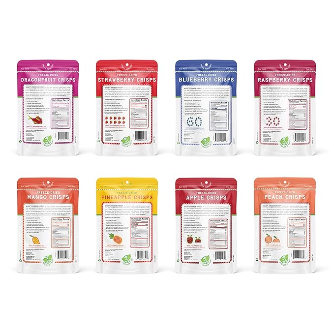 Nature’s Turn Freeze-Dried Fruit Crisps –Healthy, Gluten-Free,Crispy & Delicious,Plant-Based Snack,Ideal for Cereal, Smoothies, School Lunches, & On-the-Go, Superfruit Variety Bags of 16(0.53 oz Each)