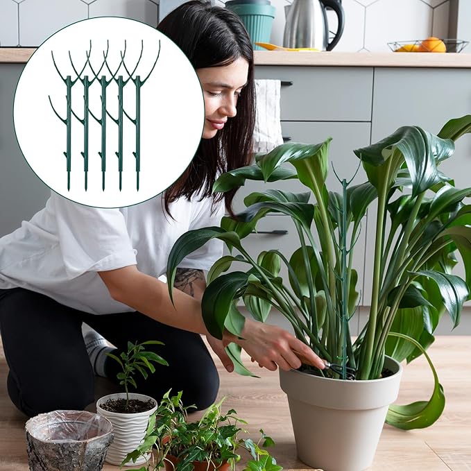5 Pack Plant Pins for Indoor Plants Stackable Monstera Plant Support, Plant Stakes Climbing Plant Support Structures Plant Holder Stick Moss Pole for Support Tall Potted Plants Outdoor