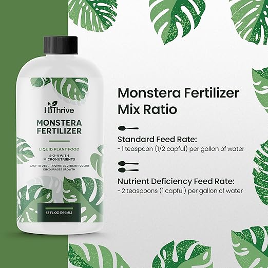 32oz Monstera Plant Food - Makes 192 Gallons of Monstera Fertilizer, Liquid Indoor Plant Fertilizer for Obliqua, Deliciosa and More, 6-2-4 NPK Ratio for Houseplants’ Healthy Growth & Glossy Leaves
