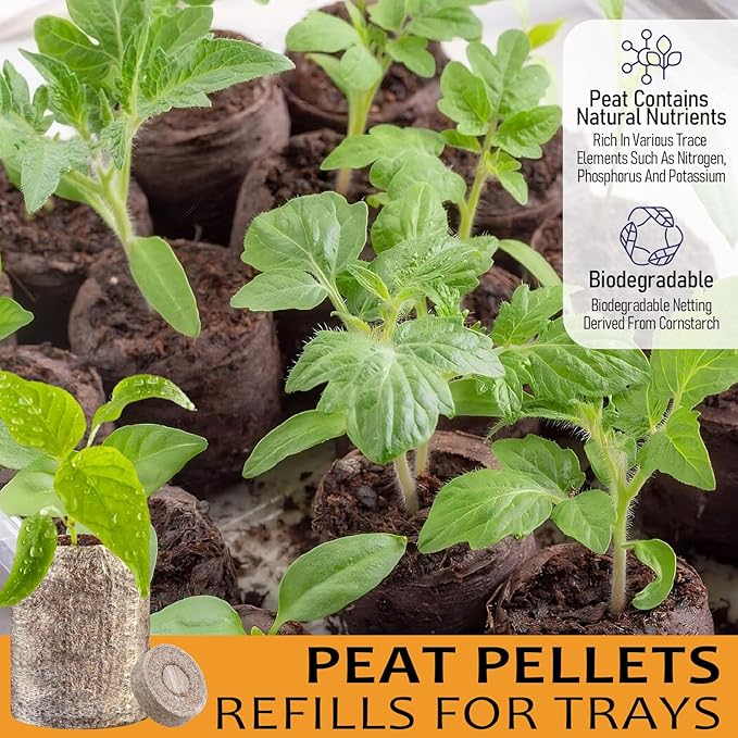 Legigo 200 Pcs 36mm Seed Starter Peat Pellets Pods for Seedlings- Compressed Seed Starting Pellets Seed Starter Pods Plugs Soil Peat Pods for Starting Seeds, Garden Planting Herb Flower Vegetables