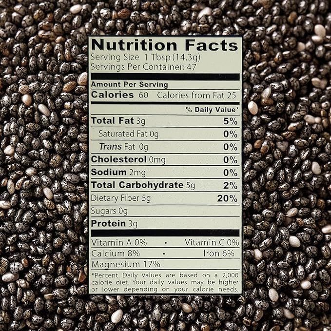 Golden Crown Black Chia Seeds Organic - Gluten-Free Superfood | Rich in Omega-3 & Fiber | Keto Friendly Organic Chia Seeds | Perfect For Chia Pudding, Smoothies, Salads, Baking & More, 24 Oz (1.5 Lb)