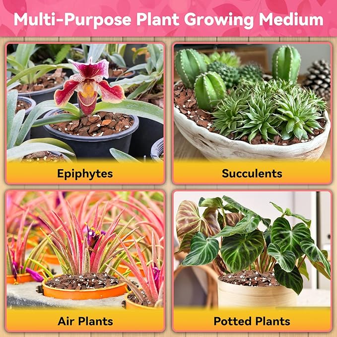 Riare 2QT Orchid Potting Mix, Natural Orchid Bark Potting Mix Soil Medium with Pine Bark and Perlite, Premium Orchid Repotting Kit for Phalaenopsis Dendrobiums, Enhanced Drainage & Root Expansion