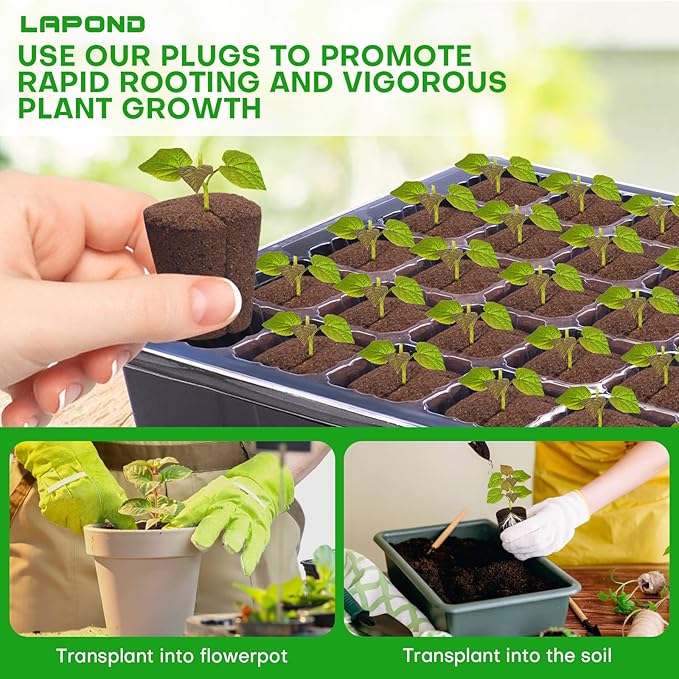 50 Pcs Grow Sponges,Replacement Seed Starter Plugs for Cuttings,Great for Soil, Tray or Planting Pods, Promotes Herbs, Vegetables and Flowers Growth