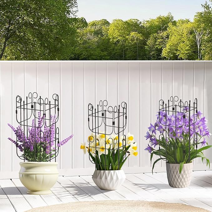 8 Pack Trellis for Climbing Plants Indoor, Expandable Small Metal Trellis for Potted Plants, Flowers Vine Ivy, Sturdy Houseplant Pothos Plant Climber Support