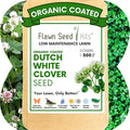 Flawn Seed Kits White Dutch Clover Seed, 2.2 Oz, Organic Coated, Natural Lawn, Ground Cover, Hunting Food Plot, Covers up to 500 SqFt