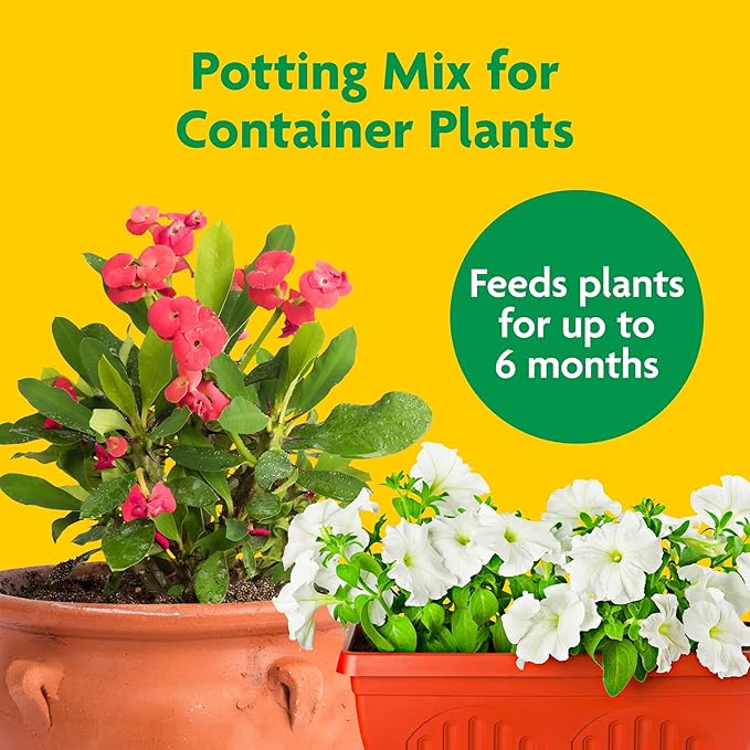 Miracle-Gro Potting Mix, for Indoor or Outdoor Potted Plants, Flowers, Vegetables, Shrubs, Annuals, and Perennials, Feeds Up to 6 Months, 8 qt.