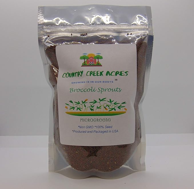 16 oz Broccoli Seeds, Non-GMO, Sprouting Sprouts Microgreens, Pure Seed, Country Creek LLC. Brand.
