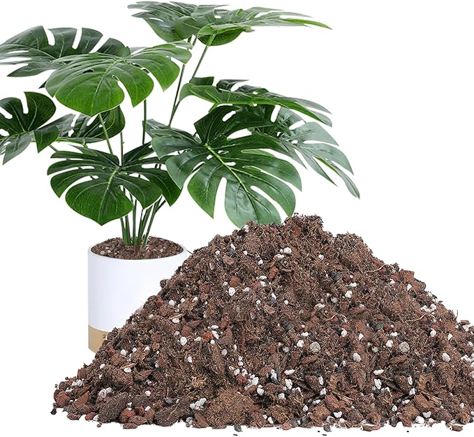3.2QT Monstera Soil Potting Mix - Natural Organic Tropical Plant Soil for Improving Growth Rate, Sustainable Houseplants Growing Media for Indoor Bonsai Succulents Moisture Retention Drainage