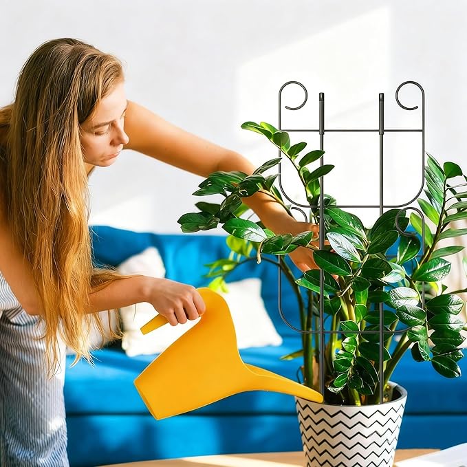 2 Pack Trellis for Climbing Plants Indoor, Expandable Small Metal Trellis for Potted Plants, Flowers Vine Ivy, Sturdy Houseplant Pothos Plant Climber Support