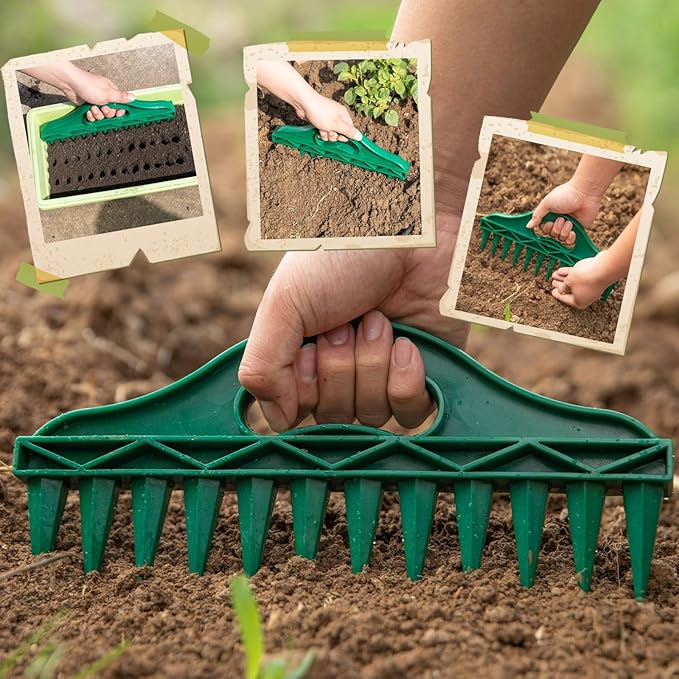 2026 Upgraded All-in-One Gardening Tool Kit: Thickened Repotting Mat, 12-Hole Punch Tools, Handheld Seed Planter & Spreader, 10 Pcs for Precise Sowing Indoor/Outdoor Ideal Gift for Planting Enthusiast