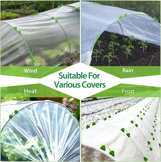 Unves 36 Pcs Garden Hoops, 6 Set of 8.4 Ft Long Fiberglass Garden Hoops for Raised Beds, Plant Stakes for Grow Tunnel Netting, Greenhouse Elevated Planting Shade Cover & Crop Row Bed Garden Stakes