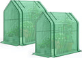 Quictent Mini Greenhouse for Indoor, 2-Pack Tabletop Portable Small Green House Waterproof UV Protected Cover Shelter for Outdoors, Garden Plant Seed Starting Nursery, 36"x18"x33", Green