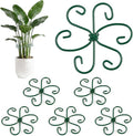 RELBRO Plant Stem Supports, 4.3 Inch Monstera Holder Support Metal Plant Stabilizer for Indoor Outdoor Potted Plants Growing Upright, Green, 6 Pcs