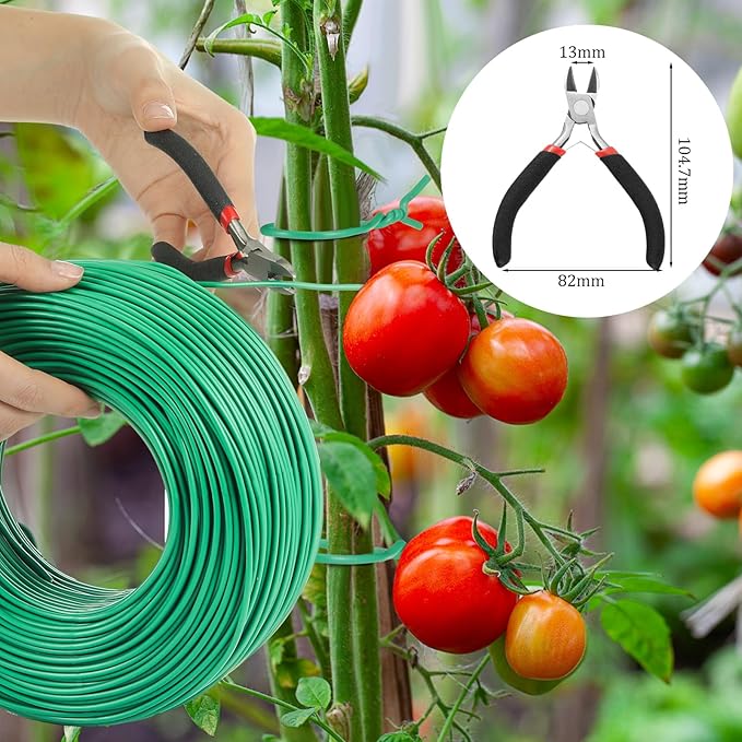 Zhengmy 500Ft/153m Green Garden Wire, Sturdy Plant Ties with Wire Cutter, Twist Garden Ties Gardening Supplies 2.5 mm Diameter for Supporting Climbing Plants Office Organization and Decoration Binding