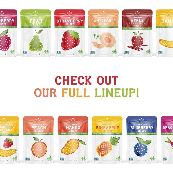 Nature’s Turn Freeze-Dried Fruit Crisps –Healthy, Gluten-Free,Crispy & Delicious, Plant-Based Snack, Ideal for Cereal, Smoothies, School Lunches, & On-the-Go, Mega Variety Bags of 16 (0.53 oz Each)