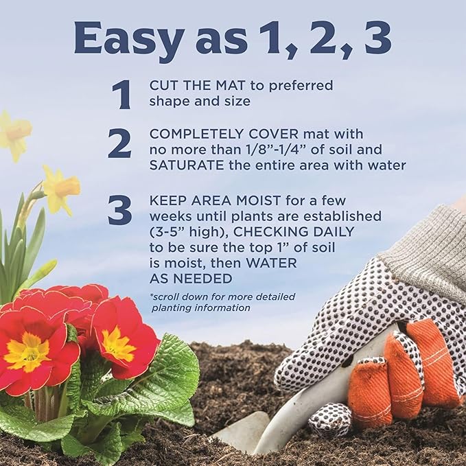 Seed Mat - Easy to Plant and Grow Garden Seeds - Creates Fragrant, Vibrant Flower Garden (BloomScape Floral Ground Cover Blend - 1 mat)