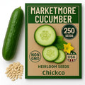 250+ Organic Marketmore Cucumber Seeds – Premium Heirloom Seeds – Perfect for Gardens, Raised Beds & Containers – Crisp, Delicious & Non-GMO – USA Grown (Cucumis sativus)
