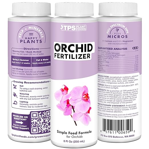 Orchid Plant Food – Liquid Fertilizer for Reblooming, Longer-Lasting Flowers & Healthy Roots, 8 oz