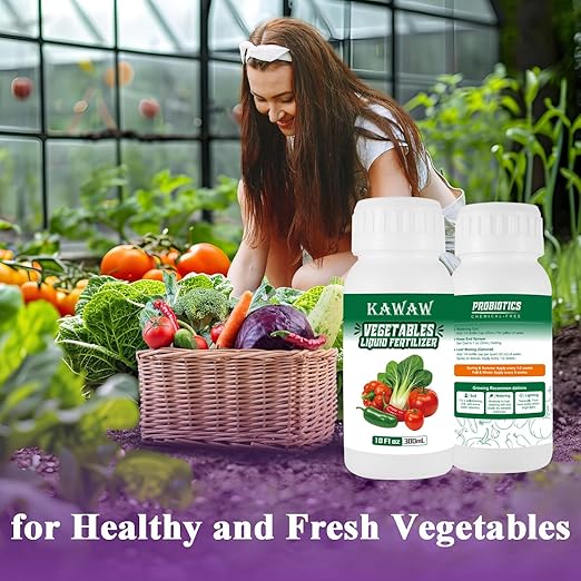 10oz Organic Vegetable Probiotic Fertilizer – Natural Microbial Plant Nutrient Solution for All Vegetables, Promotes Green Leaves, Strong Roots & Healthy Growth