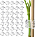 50pcs Orchid Clips for Plants Support, Transparent Plant Orchid Clips 6 Claws for Indoor and Outdoor Plants Plastic Butterfly Plant Support Structures for Garden Vine Stem