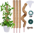 4 Pcs Bendable Moss Pole for Monstera Plant Support，24 Inch Handmade Coir Pole Stick for Climbing Plants Indoor Plant Stakes for Potted Plants to Grow Upwards
