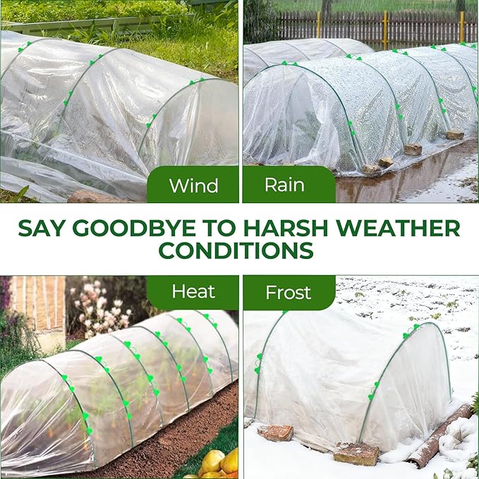 30Pcs Garden Hoops for Raised Beds, 6 Sets of 8.5 FT Long Garden Hoops, Rust-Free Fiberglass Greenhouse Hoops Grow Tunnel for Netting, DIY Plant Support Garden Stakes for Row Cover