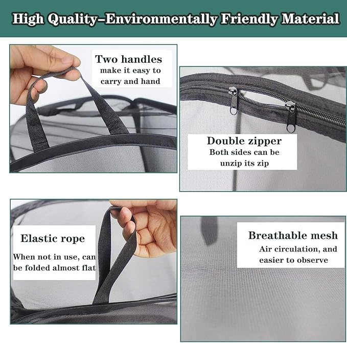 Mesh Plant Enclosure Pop-Up Cage Plant Protection Tent, 24”x 24”x 36” Mesh Plant Cover Grow Tent Plant Cover for Fruit, Vegetables, Pests, Bird and Pest Protection Guard for Flowers and Herbs