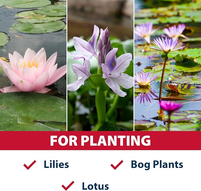 The Pond Guy Planting Soil for Decorative Backyard Water Gardens & Patio Ponds, Premium Natural Plant Media for Aquatic Horticulture, 4 Quarts