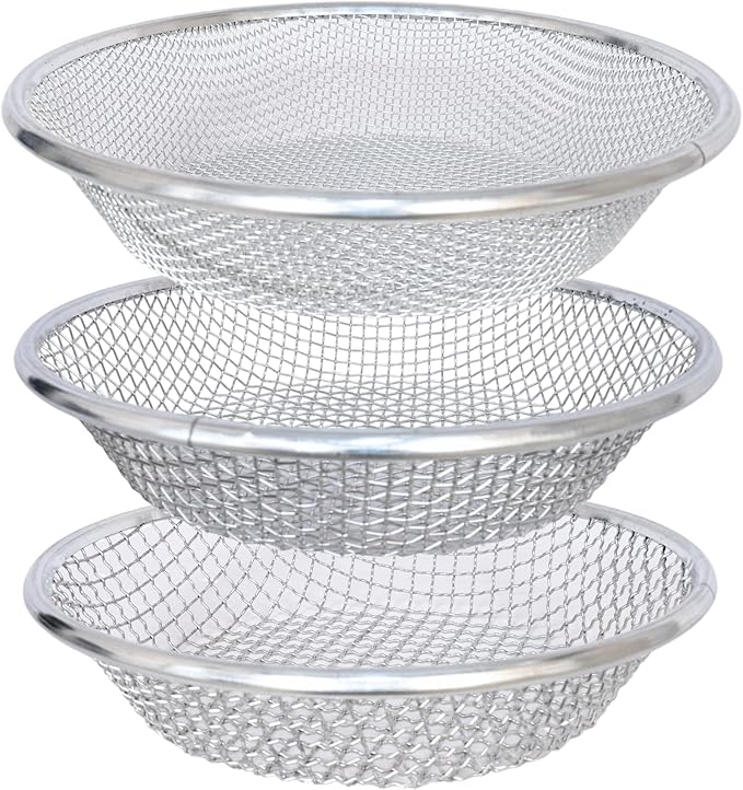 Soil Sifter for Garden Suitable for 5 Gallon Buckets (3 PCS 3/8in,1/4in,1/8in,)