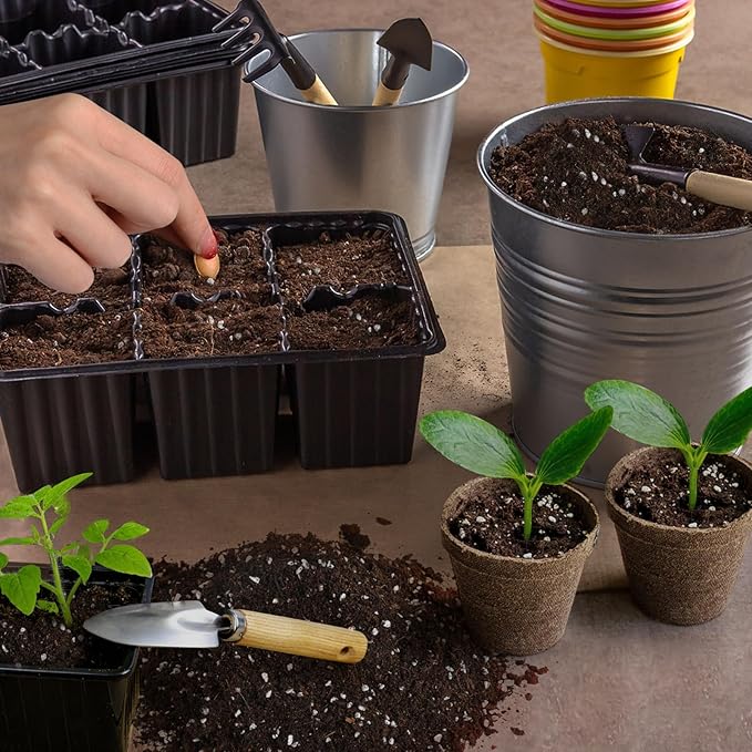 Organic Seed Starter Premium Potting Soil Mix 4qt, All Natural Seed Starter Mix for Fast Germination and Vigorous Seedlings with Strong Root Systems