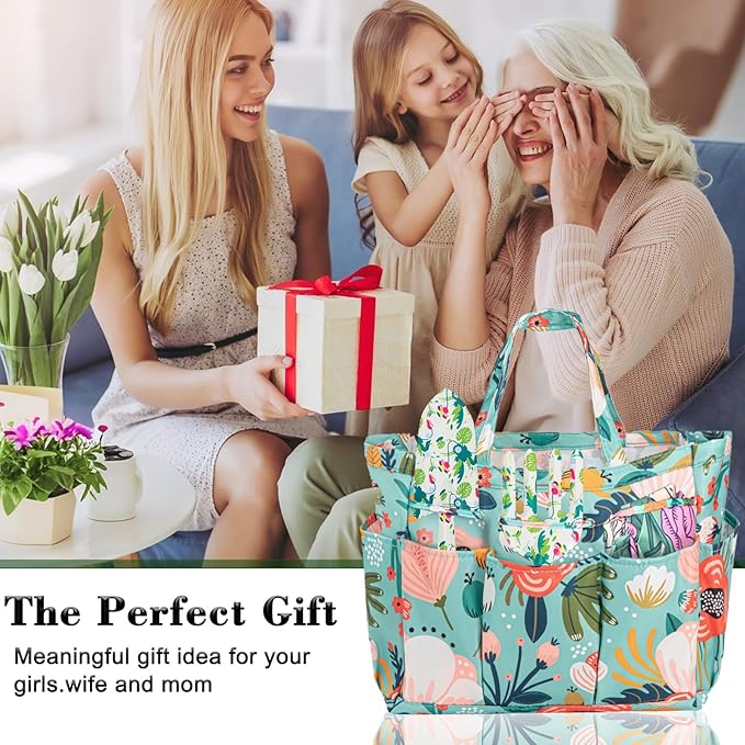 Gardening Gift Set for Adults - 10 Pcs Heavy Duty Garden Tools with Tote Bag, White Elephant Gifts Ideas for Mom Women, Unique Practical Christmas Birthday Gift for Garden Lover, Dad Grandma